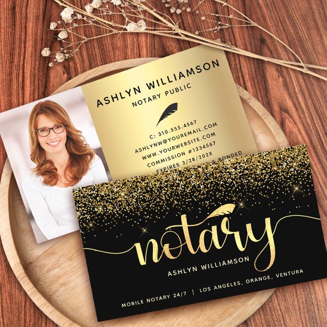 Cartão De Visita Agente de Assinatura de Empréstimo Dourado de Foto (Criador carregado)