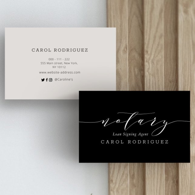 Cartão De Visita agente de assinatura de empréstimo notário (Criador carregado)