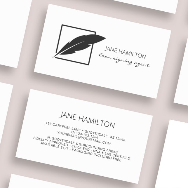 Cartão De Visita Agente de Assinatura de Empréstimo Notário (Criador carregado)