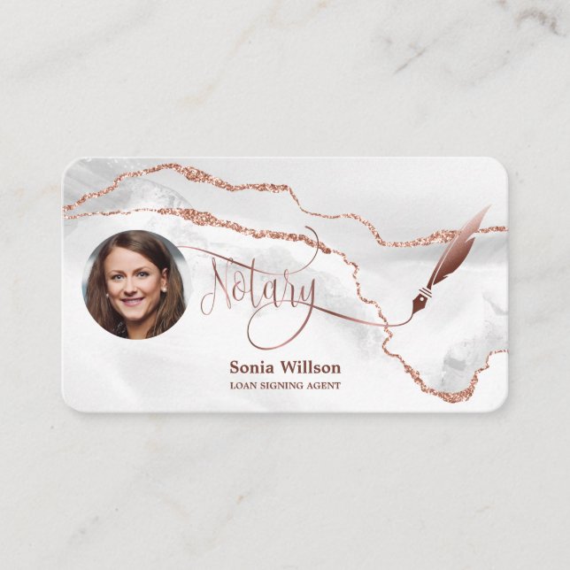 Cartão De Visita Agente de Assinatura de Empréstimo Notário Agente  (Frente)