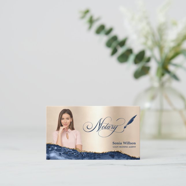 Cartão De Visita Agente de Assinatura de Empréstimo Notário Agente  (Em pé/Frente)