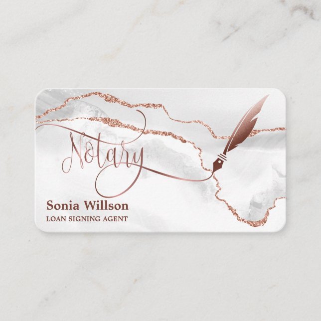 Cartão De Visita Agente de Assinatura de Empréstimo Notário Agente  (Frente)