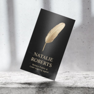 Cartão De Visita Agente de Assinatura de Empréstimo Notário Preto