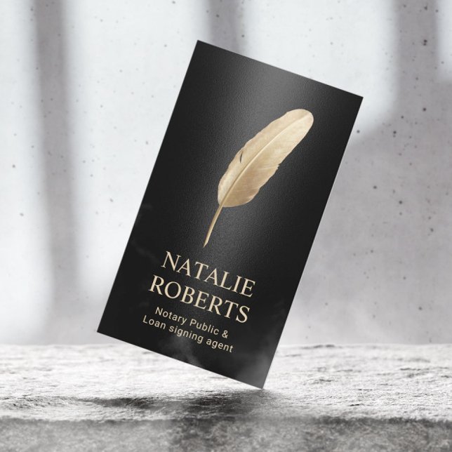 Cartão De Visita Agente de Assinatura de Empréstimo Notário Preto M (Criador carregado)