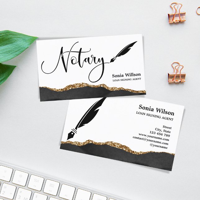 Cartão De Visita Agente de Assinatura de Empréstimo Notário Profiss (Criador carregado)