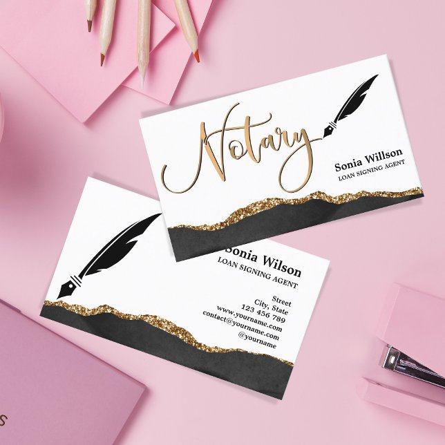 Cartão De Visita Agente de Assinatura de Empréstimo Notário Profiss (Criador carregado)