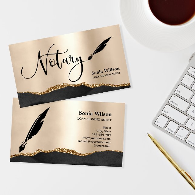 Cartão De Visita Agente de Assinatura de Empréstimo Notário Profiss (Criador carregado)