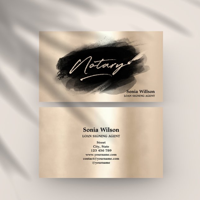 Cartão De Visita Agente de Assinatura de Empréstimo Notário Profiss (Criador carregado)