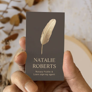 Cartão De Visita Agente de Assinatura de Empréstimo Notário Quill
