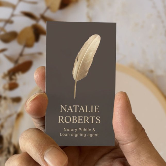 Cartão De Visita Agente de Assinatura de Empréstimo Notário Quill C (Criador carregado)