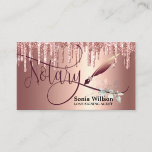 Cartão De Visita Agente de Assinatura de Empréstimo Notário Rosa Do