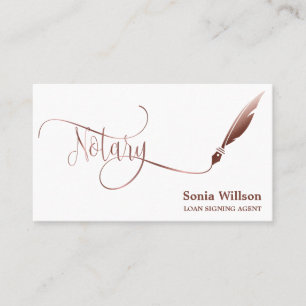 Cartão De Visita Agente de Assinatura de Empréstimo Notário Rosa Do