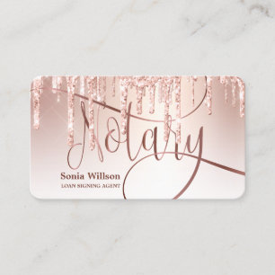 Cartão De Visita Agente de Assinatura de Empréstimo Notário Rosa Do