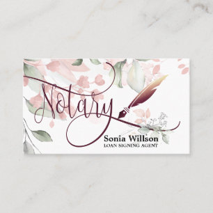 Cartão De Visita Agente de Assinatura de Empréstimo Notário Rosa Do
