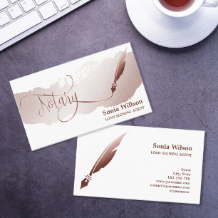 Cartão De Visita Agente de Assinatura de Empréstimo Notário Rosa Do