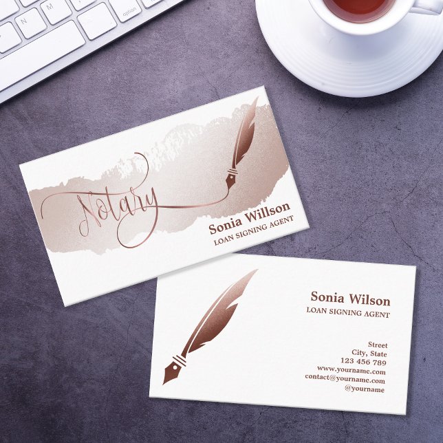 Cartão De Visita Agente de Assinatura de Empréstimo Notário Rosa Do (Criador carregado)