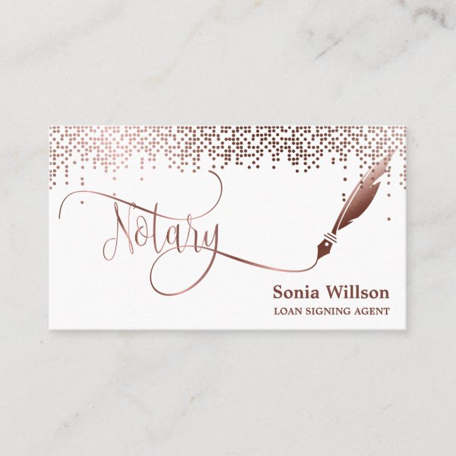 Cartão De Visita Agente de Assinatura de Empréstimo Notário Rosa Do (Frente)