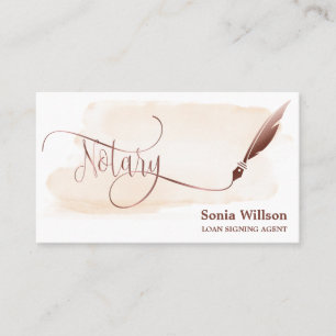 Cartão De Visita Agente de Assinatura de Empréstimo Notário Rosa Do