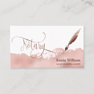 Cartão De Visita Agente de Assinatura de Empréstimo Notário Rosa Do