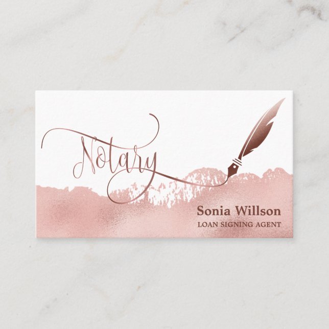 Cartão De Visita Agente de Assinatura de Empréstimo Notário Rosa Do (Frente)