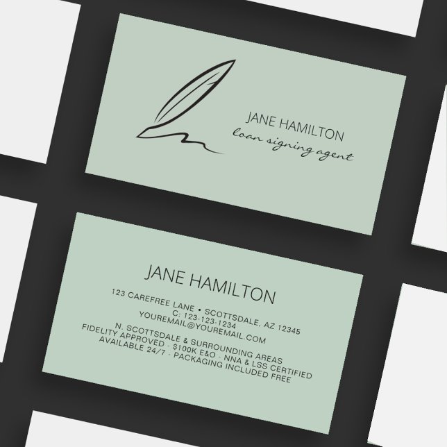 Cartão De Visita Agente de Assinatura de Empréstimo Profissional No (Criador carregado)