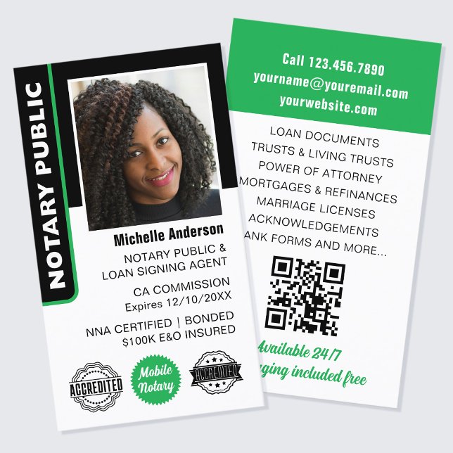 Cartão De Visita Agente de Assinatura de Empréstimo Público Notário (Criador carregado)