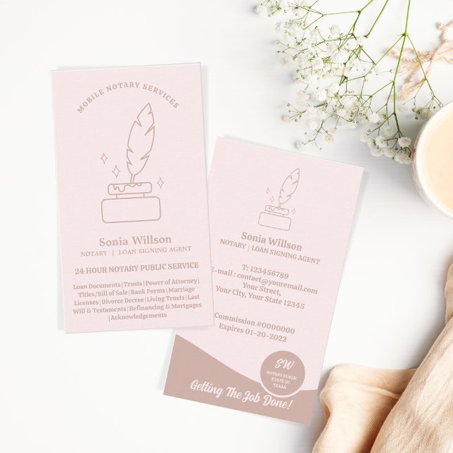 Cartão De Visita Agente de Assinatura de Empréstimo Público Notário (Criador carregado)