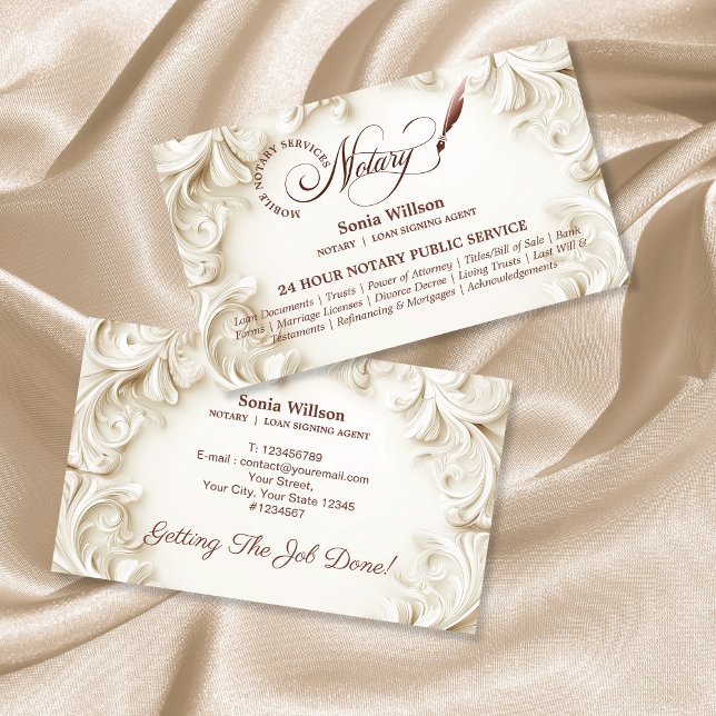 Cartão De Visita Agente de Assinatura de Empréstimo Público Notário (Criador carregado)