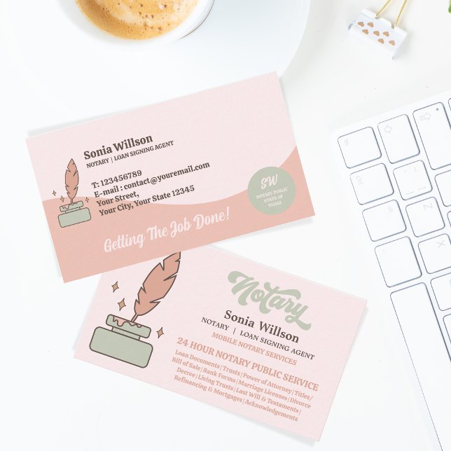 Cartão De Visita Agente de Assinatura de Notário e Empréstimo da Mo (Criador carregado)