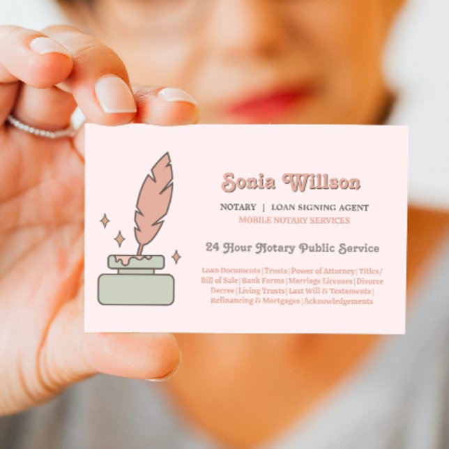Cartão De Visita Agente de Assinatura de Notário e Empréstimo da Mo (Criador carregado)