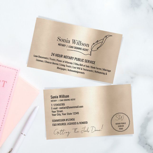 Cartão De Visita Agente de Assinatura de Notário e Empréstimo Móvel (Criador carregado)