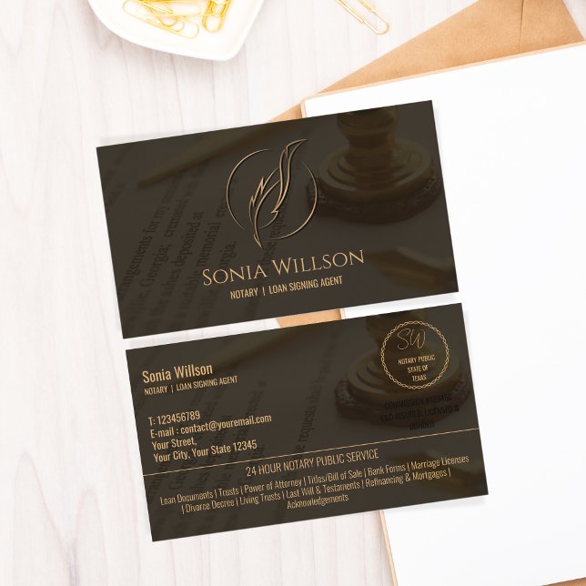 Cartão De Visita Agente de Assinatura de Notário e Empréstimo Móvel (Criador carregado)