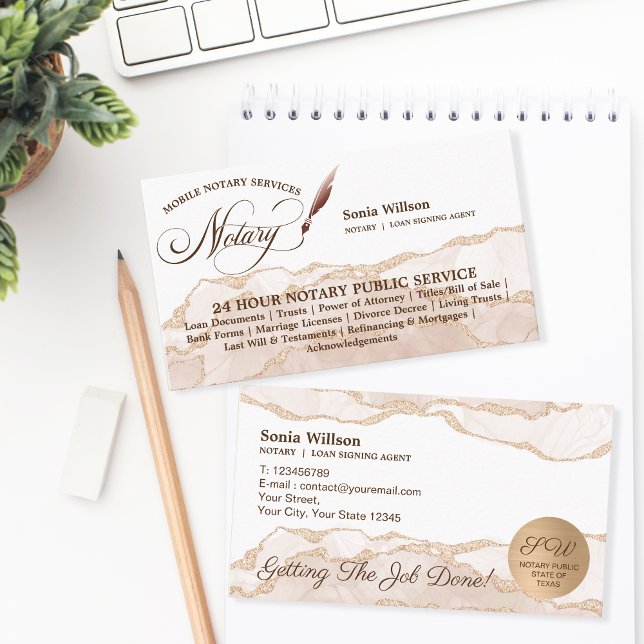 Cartão De Visita Agente de Assinatura de Notário e Empréstimo Móvel (Criador carregado)