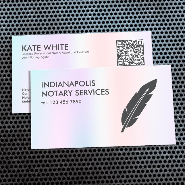 Cartão De Visita Agente de Assinatura de Notário e Empréstimo QR (QR Notary & Loan Signing Agent)