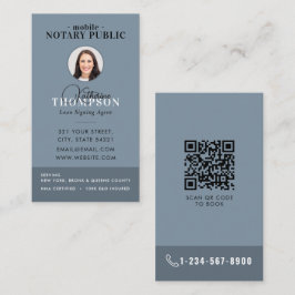 Cartão De Visita Agente de Assinatura Notarial Código QR de Foto Az