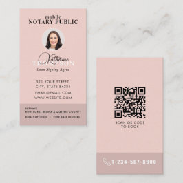 Cartão De Visita Agente de Assinatura Notarial Código QR de Foto Ro