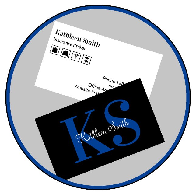 Cartão De Visita Agente de Seguros Clássico Monograma (Criador carregado)