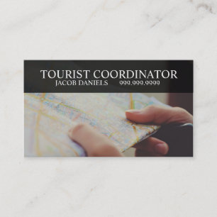 Cartão De Visita Agente de Viagem do Mapa Coordenador Turístico