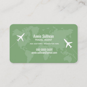 Cartão De Visita Agente de Viagens Elegante Contato - verde
