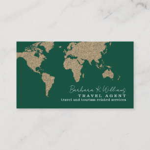 Cartão De Visita Agente de Viagens Mapa Verde Oversized