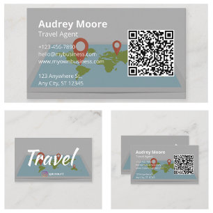 Cartão De Visita Agente de Viagens Personalizável