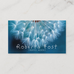 Cartão De Visita Agente de Viagens Stunning Blue Design Dandelion
