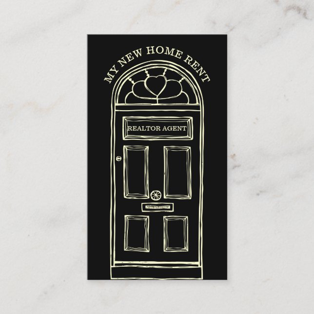 Cartão De Visita Agente Imobiliário Amarelo Negro — Novo Lar (Frente)