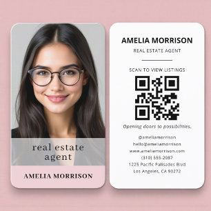 Cartão De Visita Agente Imobiliário Código QR Feminino Foto