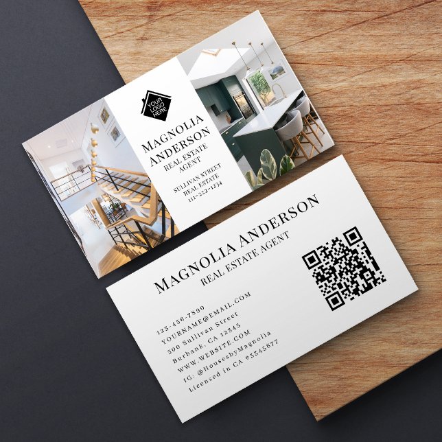 Cartão De Visita Agente Imobiliário de Carteira de Logotipos (Criador carregado)