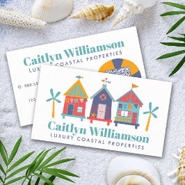 Cartão De Visita Agente Imobiliário Férias de Praia do Código QR