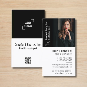 Cartão De Visita Agente Imobiliário Foto Logo Simples Moderno Corre