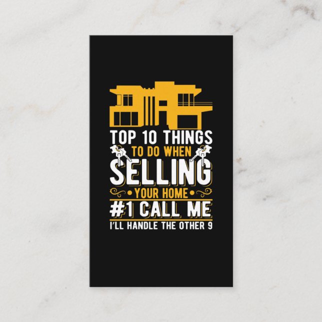 Cartão De Visita Agente Imobiliário Funny Agente de Propriedade Hum (Frente)