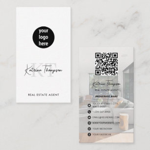 Cartão De Visita Agente Imobiliário Marketing Corretor Código QR Lo