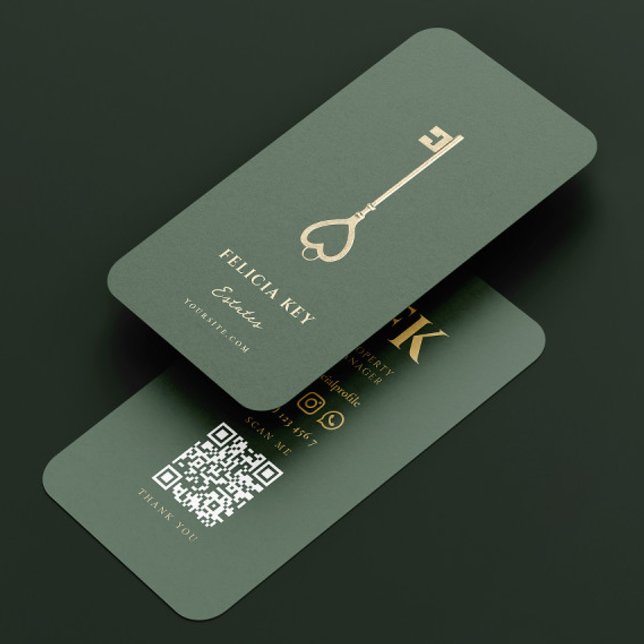 Cartão De Visita Agente Imobiliário Moderno Elegante (Criador carregado)